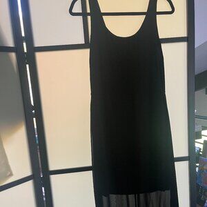 Vince Camuto Black Tank Dress with Sheer Long Overlay Size M